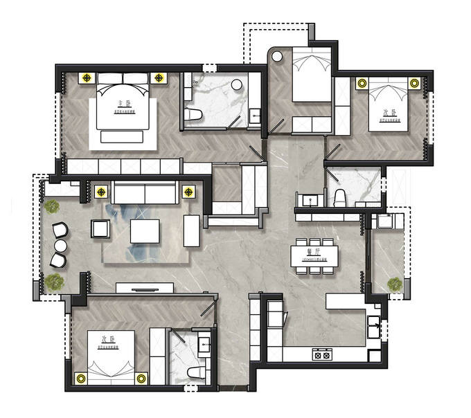 華發(fā)外灘首府美式輕奢風格裝修效果圖 華發(fā)外灘首府美式輕奢風格裝修效果圖