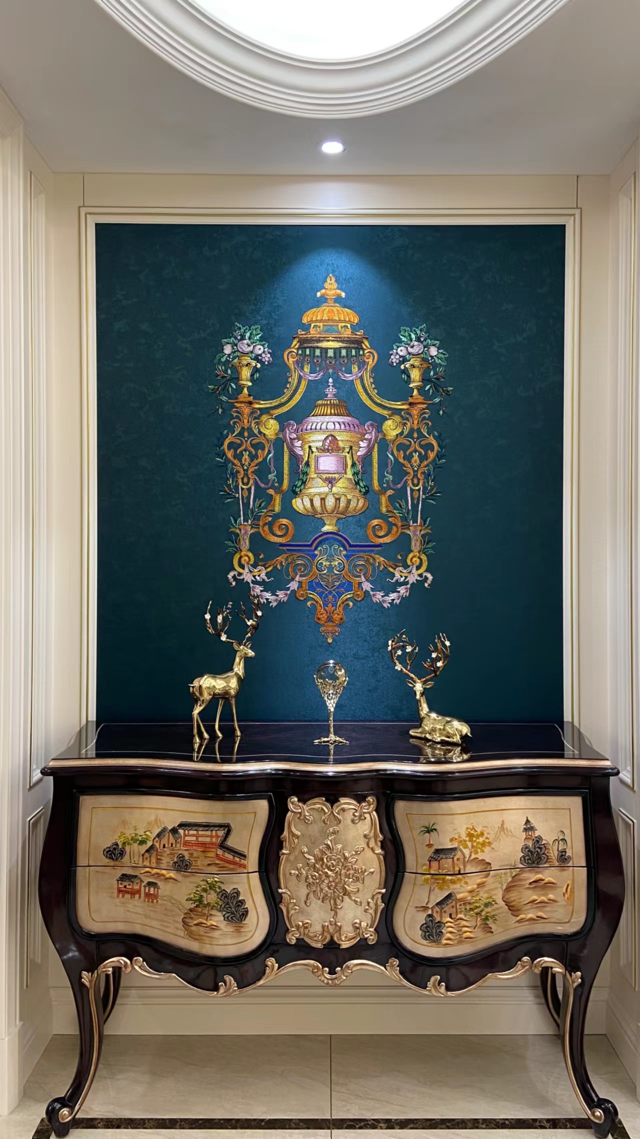 興華御水瀾灣180平新古典風格裝修效果圖