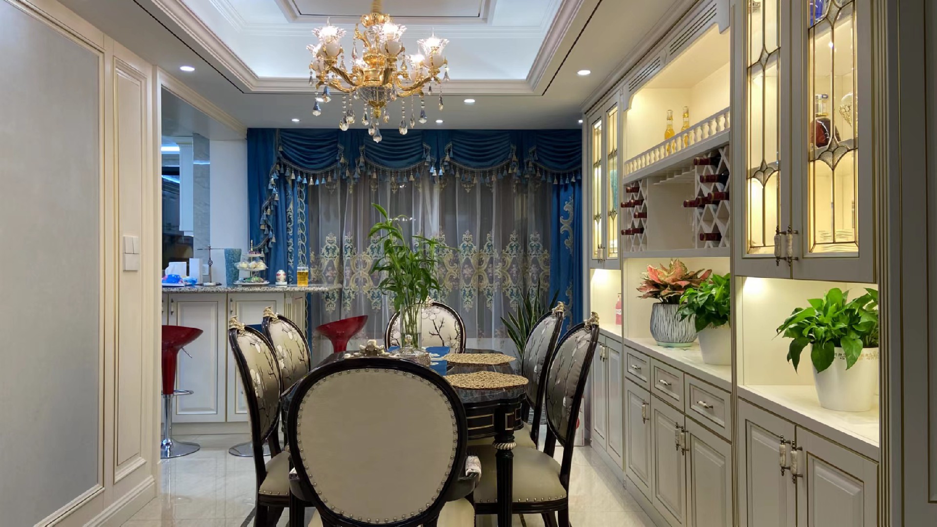 興華御水瀾灣180平新古典風格裝修效果圖