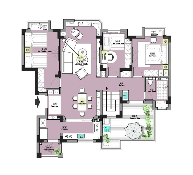 愛家名校華城現(xiàn)代風(fēng)格復(fù)式樓裝修效果圖