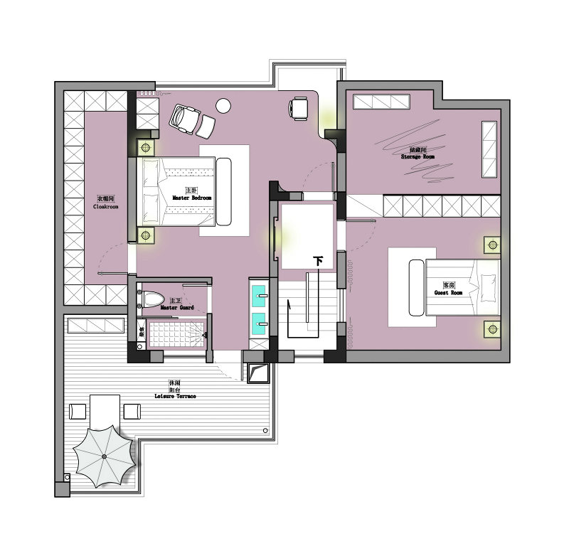 愛家名校華城現(xiàn)代風(fēng)格復(fù)式樓裝修效果圖