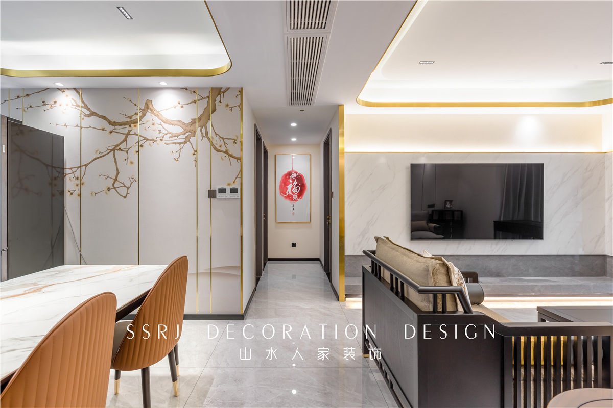 龍湖春江酈城現(xiàn)代中式風格裝修效果圖