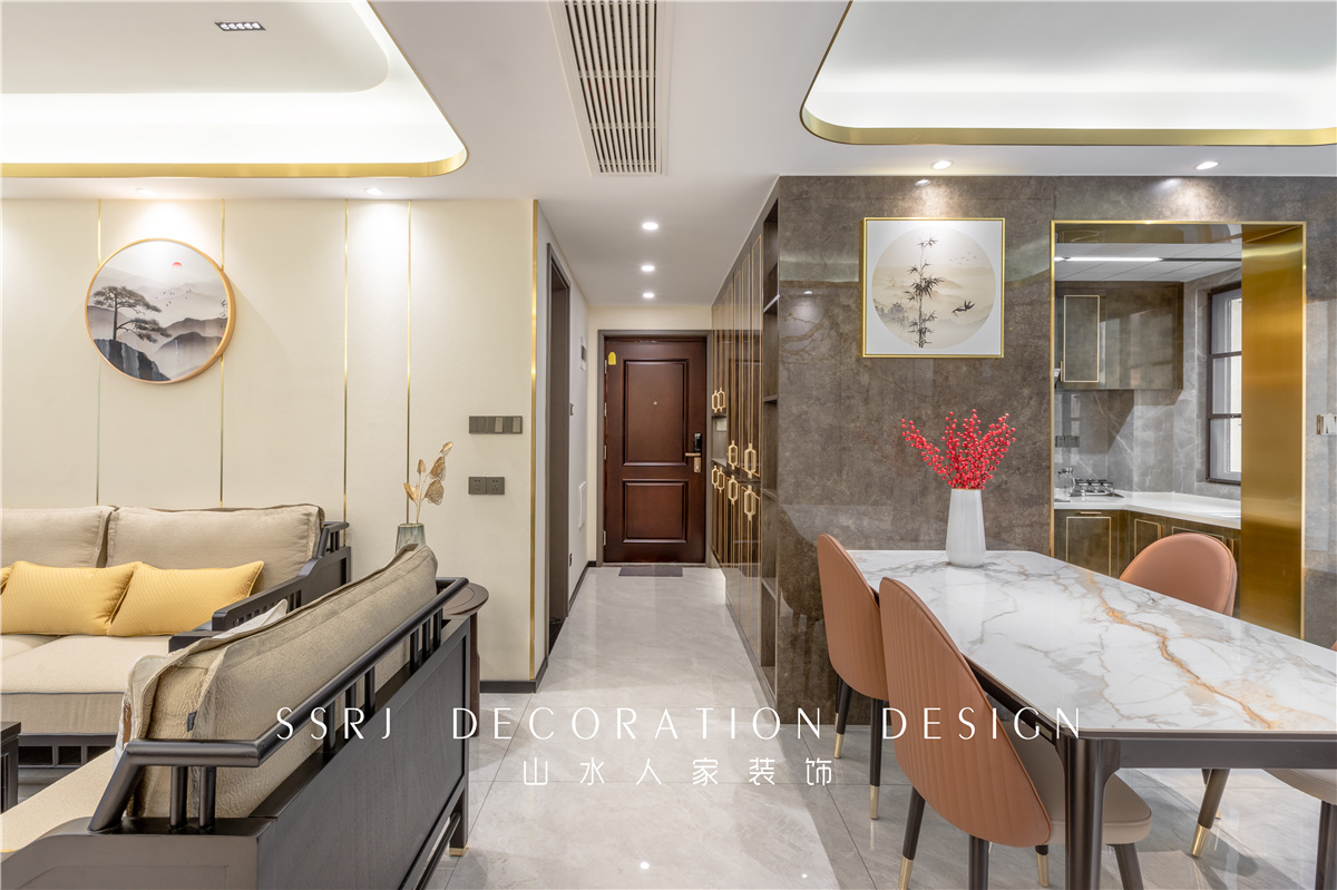 龍湖春江酈城現(xiàn)代中式風格裝修效果圖