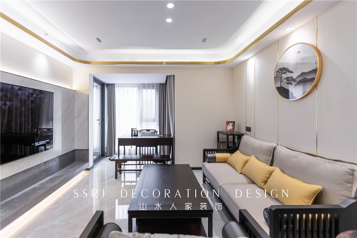 龍湖春江酈城現(xiàn)代中式風格裝修效果圖