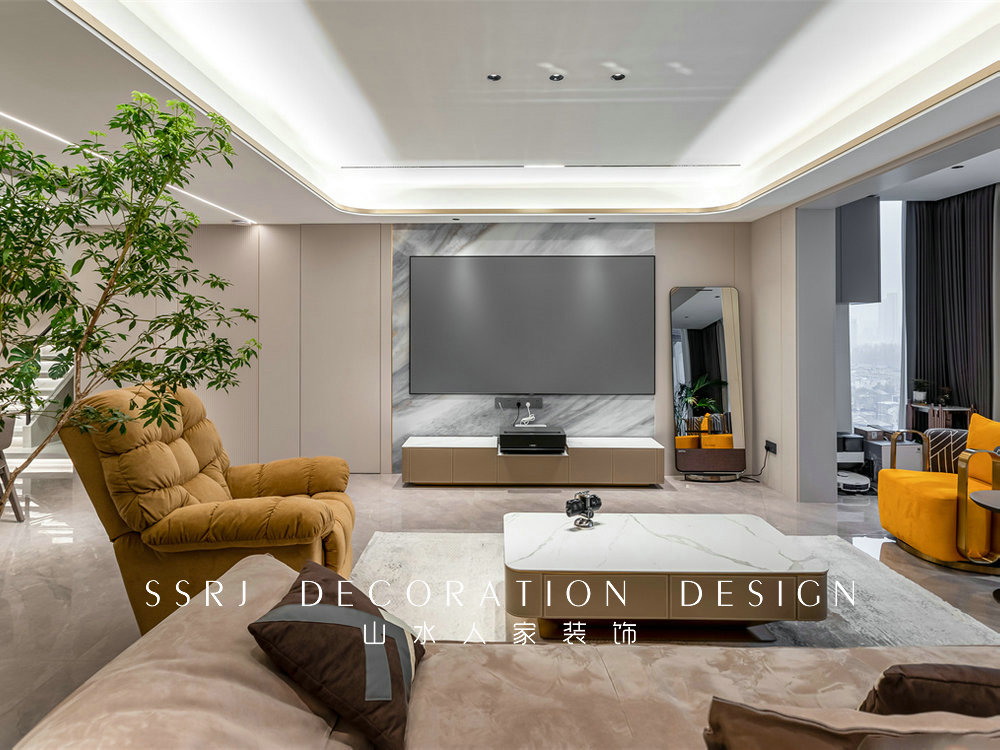 金地悅江時代220平復式現(xiàn)代風格裝修效果圖