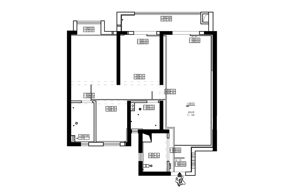 融創(chuàng)望江府113平現(xiàn)代簡約風格裝修效果圖