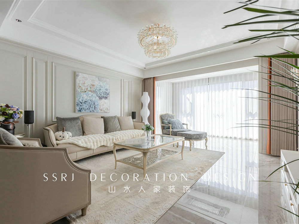 保利香頌143平美式輕奢風格裝修效果圖