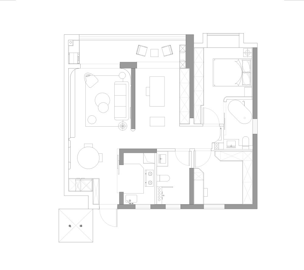 大華錦繡時代125平現代風格裝修效果圖