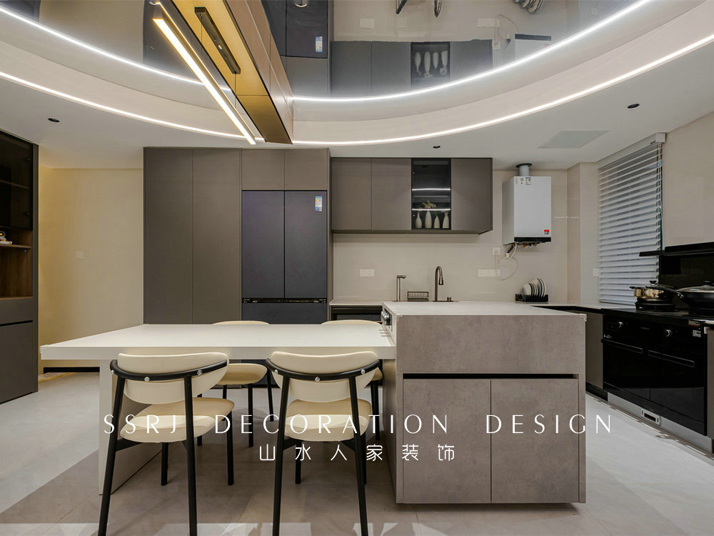 綠地中央廣場320平現(xiàn)代風格裝修效果圖