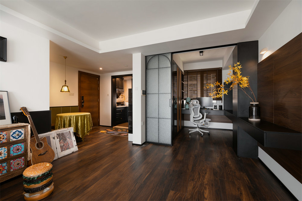 萬科城花璟苑90平復古風格裝修效果圖