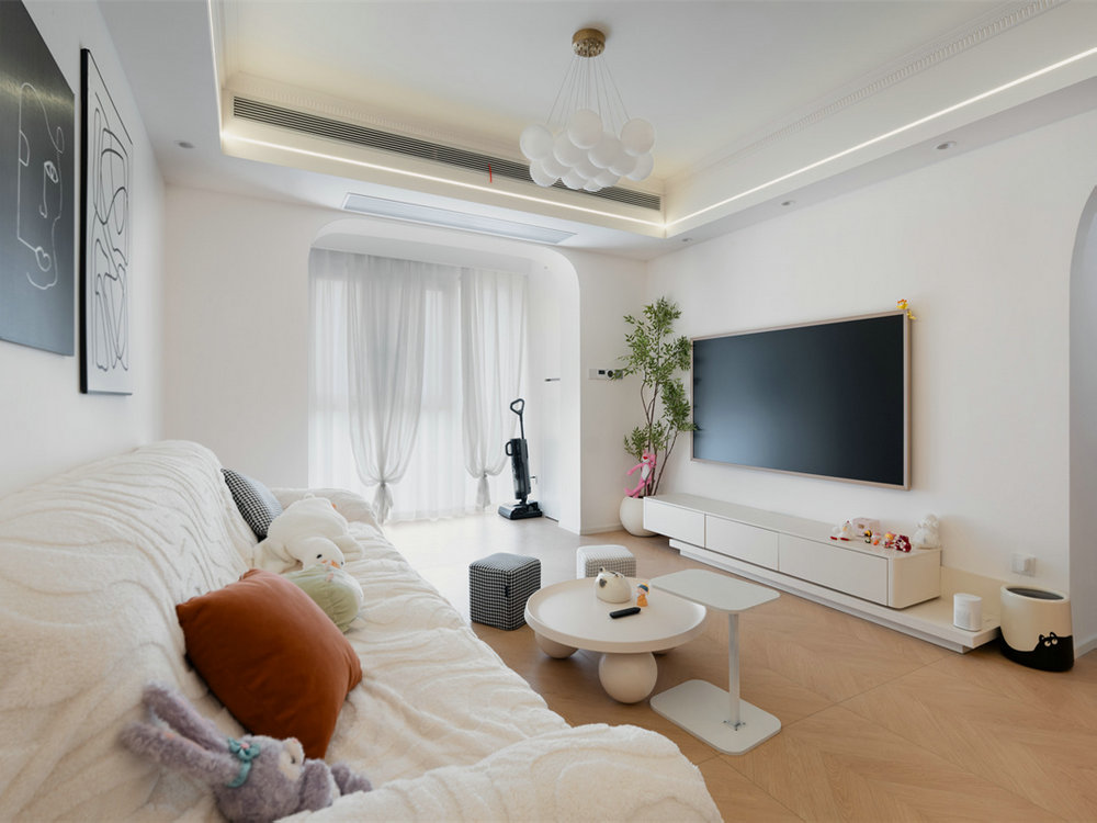 星譽國際云居127平現(xiàn)代奶油風格裝修效果圖