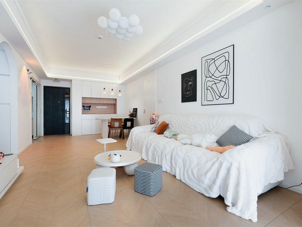 星譽國際云居127平現(xiàn)代奶油風格裝修效果圖