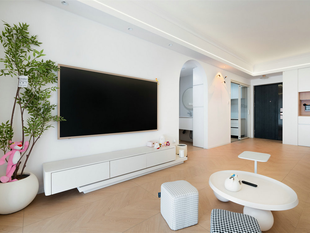 星譽國際云居127平現(xiàn)代奶油風格裝修效果圖