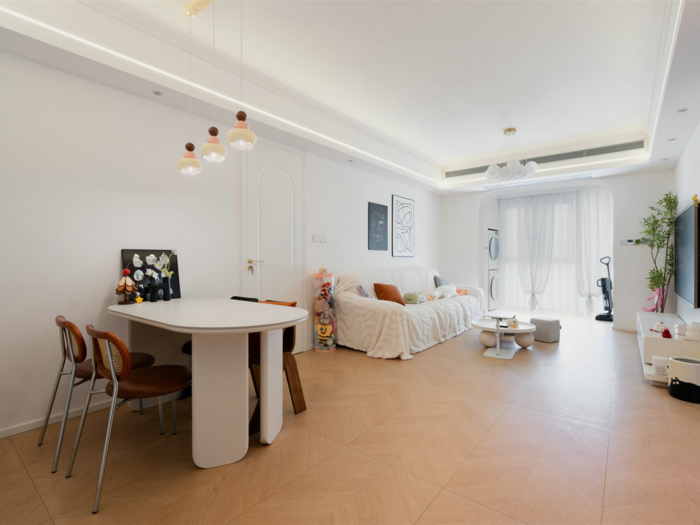 星譽國際云居127平現(xiàn)代奶油風格裝修效果圖