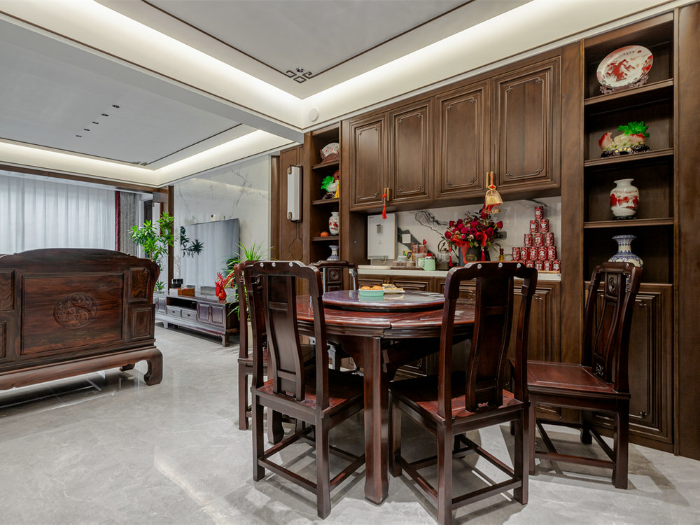 世界城瑜樾東方140平中式風(fēng)格裝修效果圖