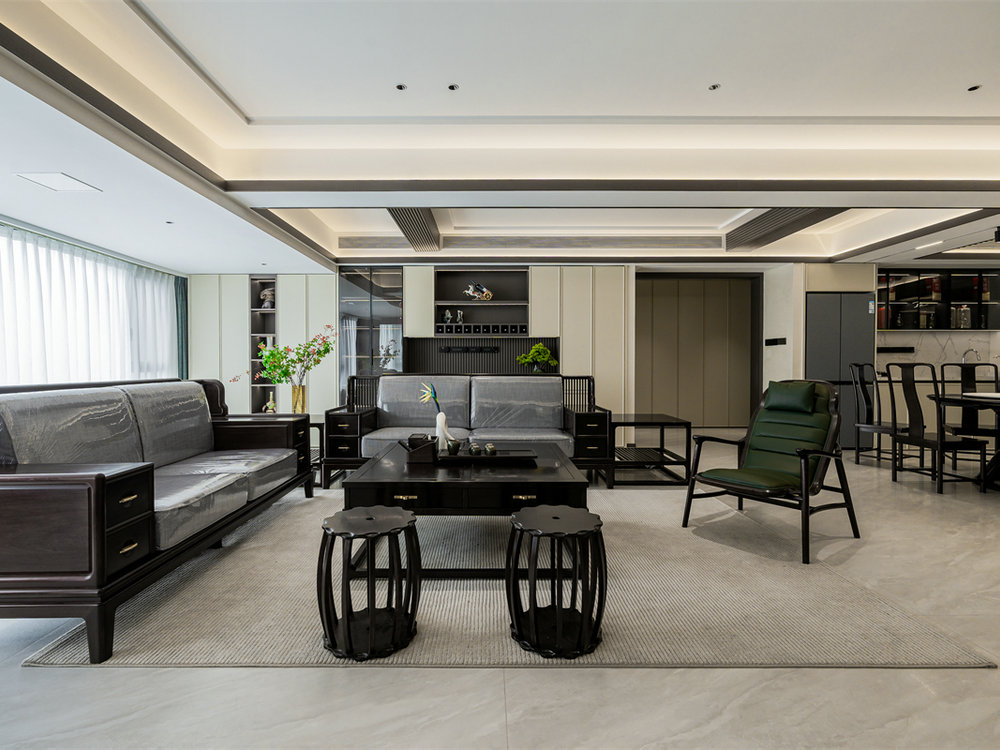 金沙泊岸220平新中式風(fēng)格裝修效果圖