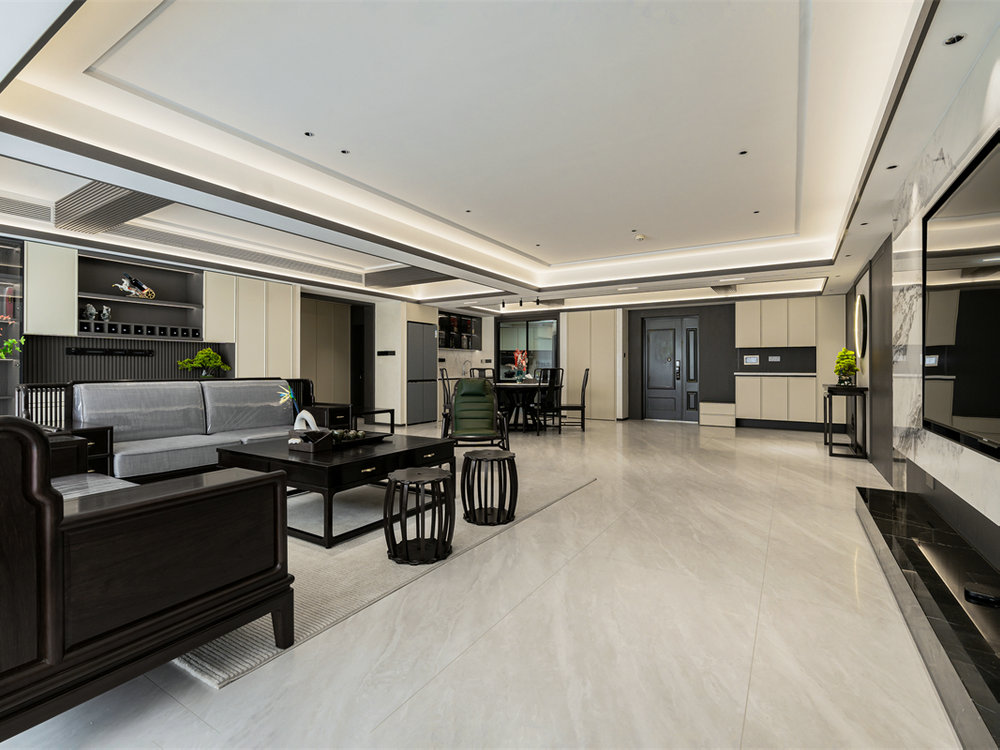 金沙泊岸220平新中式風(fēng)格裝修效果圖