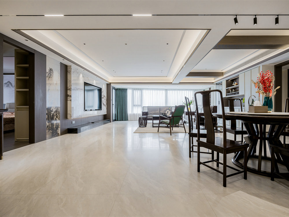 金沙泊岸220平新中式風(fēng)格裝修效果圖