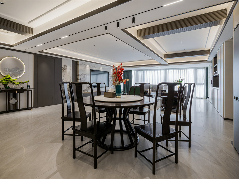 金沙泊岸220平新中式風(fēng)格裝修效果圖