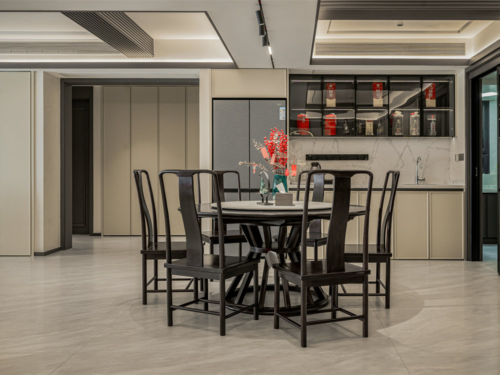 金沙泊岸220平新中式風(fēng)格裝修效果圖