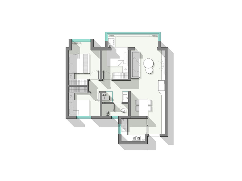 中建大公館103平法式風(fēng)格裝修效果圖