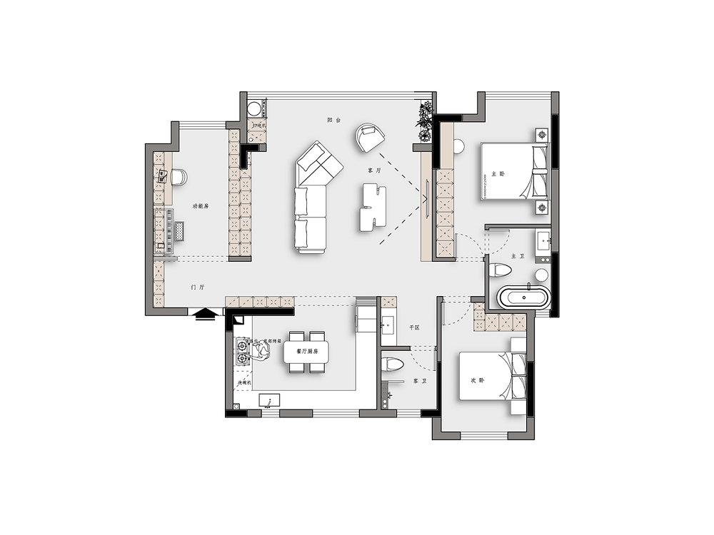 半島九里123平Jpandi風(fēng)格裝修效果圖