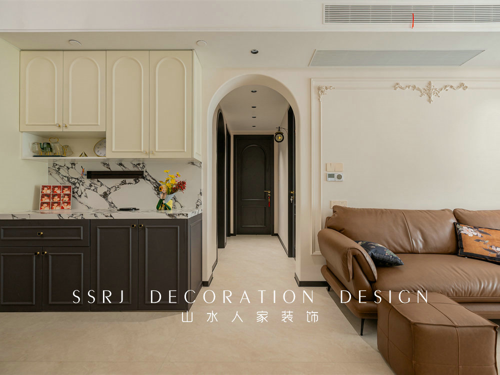 華僑城紅坊128平奶油法式風(fēng)格裝修效果圖