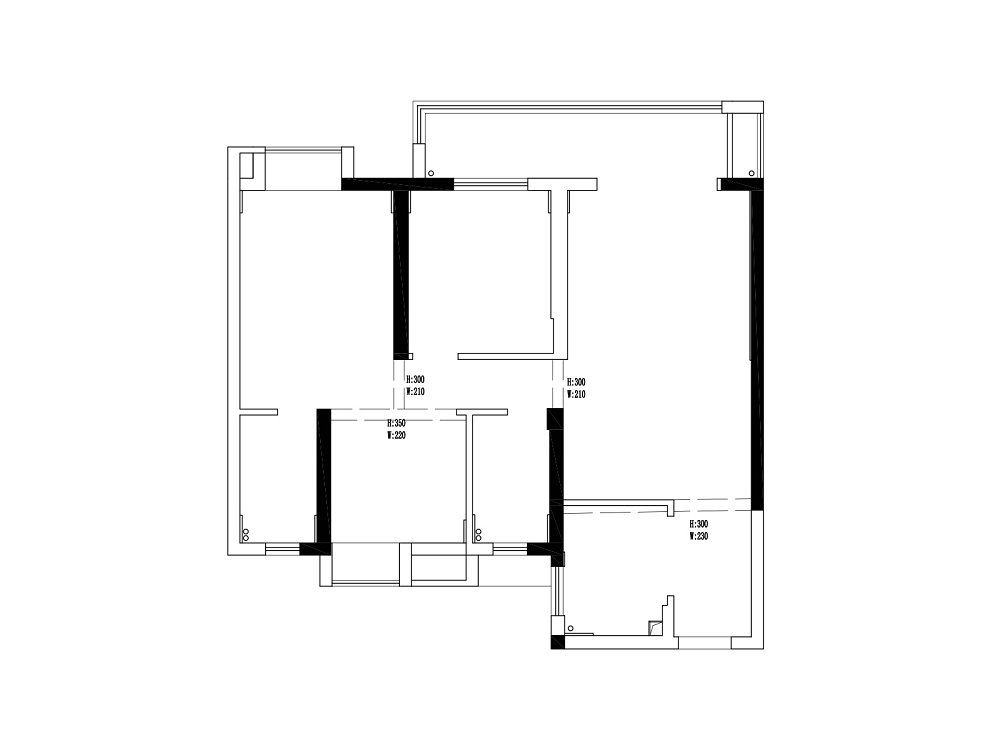 中建鉑公館112平奶油風(fēng)格裝修效果圖