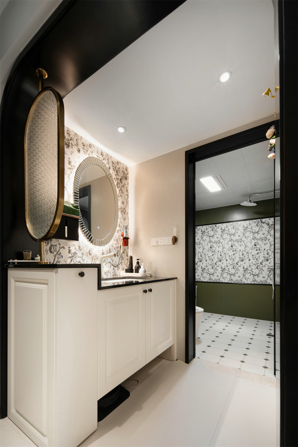 鵬湖灣180平中古風(fēng)格裝修效果圖