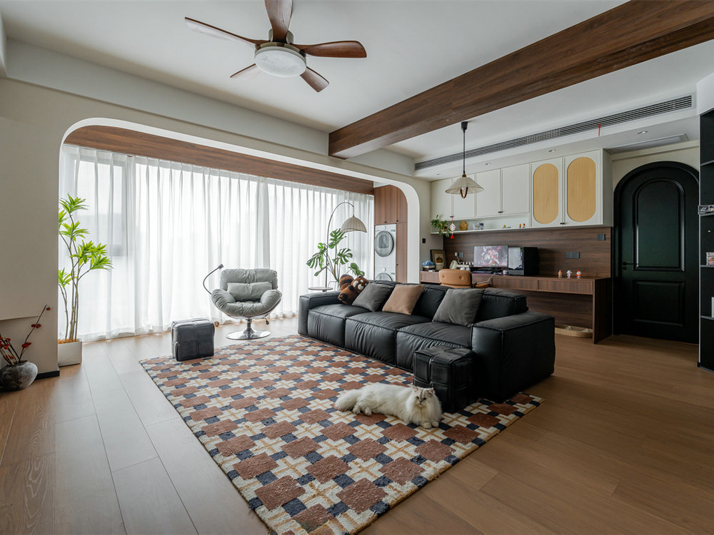 國博城鳳棲居122平中古風格裝修效果圖