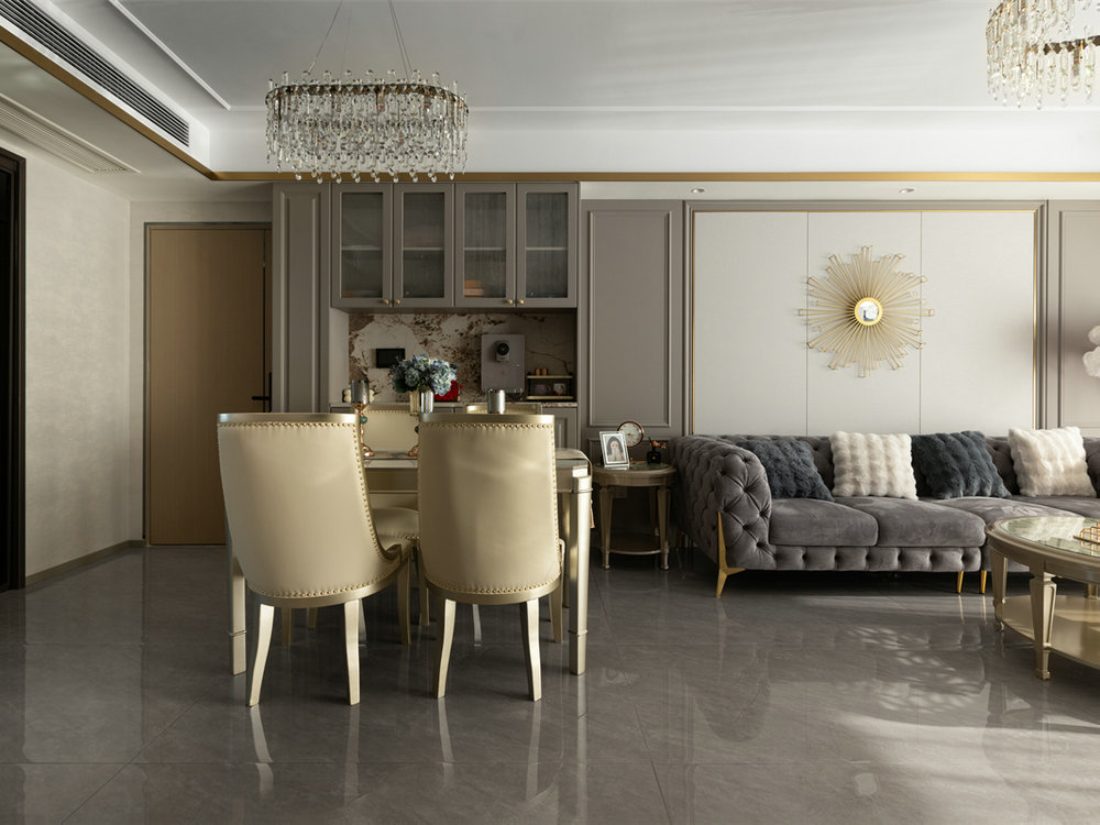 深業(yè)泰云府128平美式風(fēng)格裝修效果圖