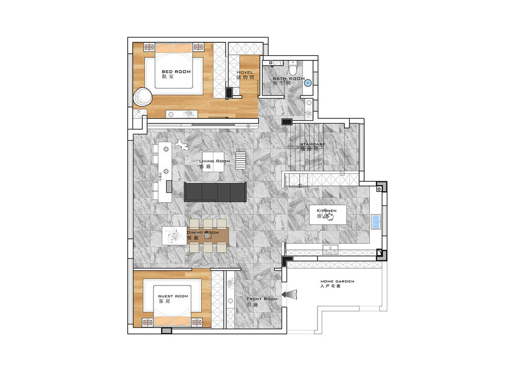 臨空香廷300平現(xiàn)代風(fēng)格裝修效果圖