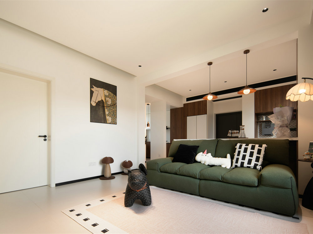 新長江香榭琴臺104平中古風(fēng)格裝修效果圖