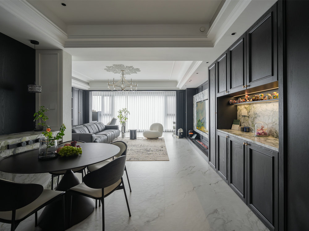 華僑城紅坊右岸140平法式香奈兒風(fēng)格裝修效果圖