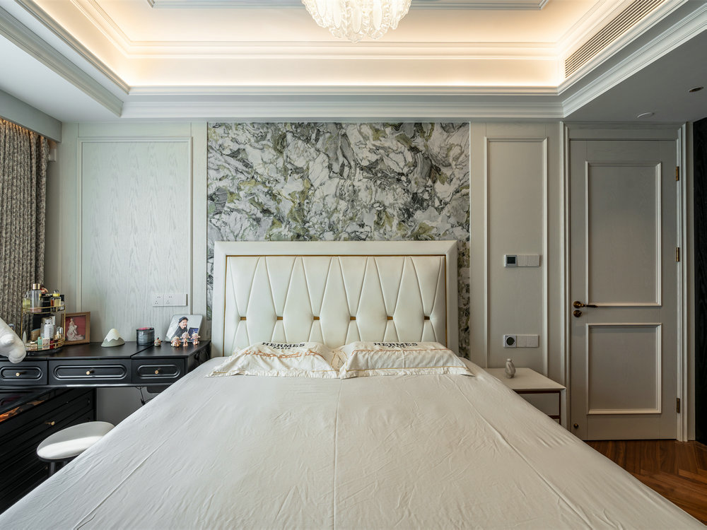 華僑城紅坊右岸140平法式香奈兒風(fēng)格裝修效果圖