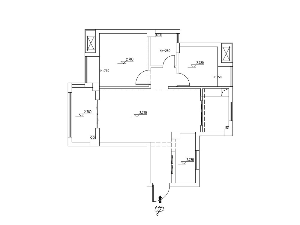 美院幸福里70平中古風(fēng)格裝修效果圖