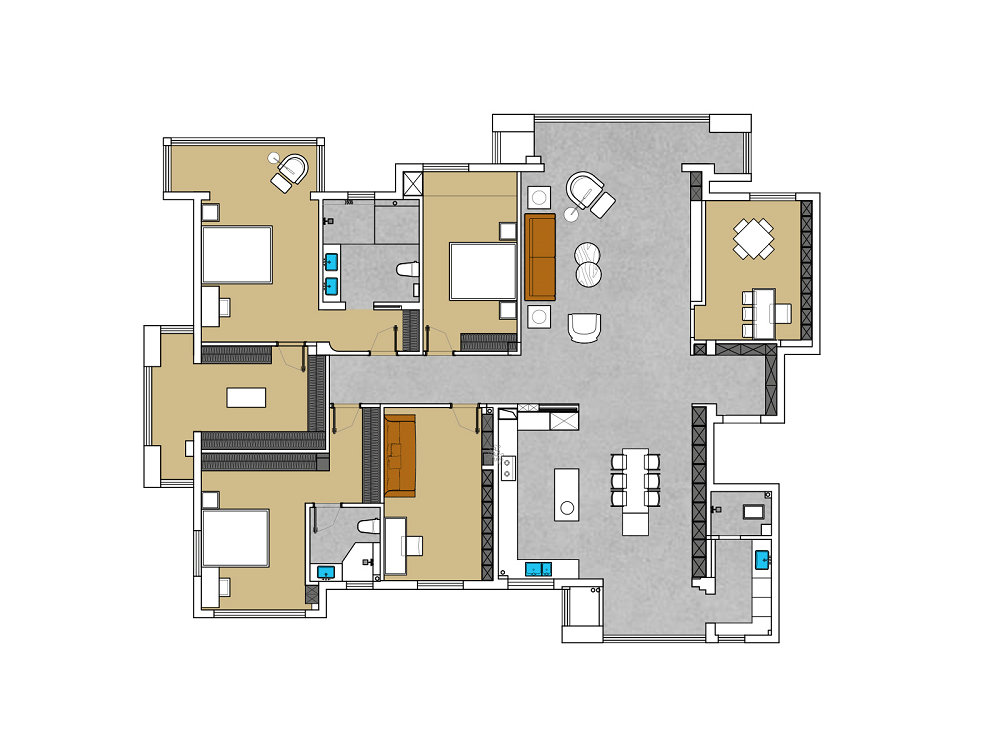 南湖九號286平現(xiàn)代風(fēng)格裝修效果圖