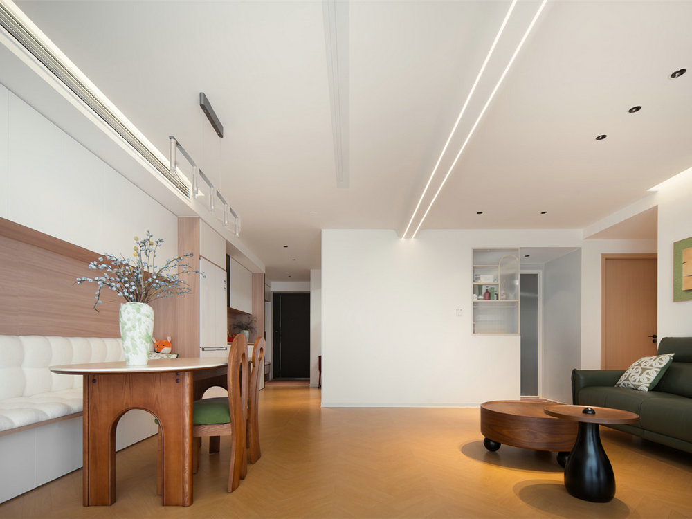 二十四城98平簡約原木風(fēng)格裝修效果圖