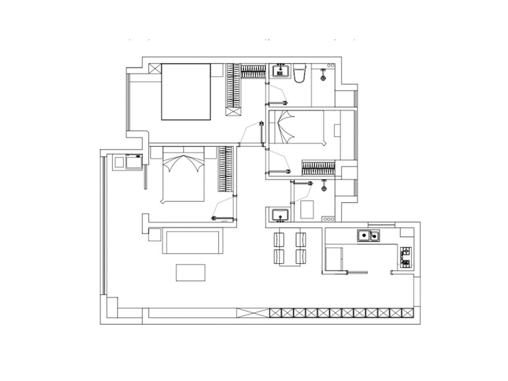 雅居樂(lè)花園105平奶油風(fēng)格裝修效果圖