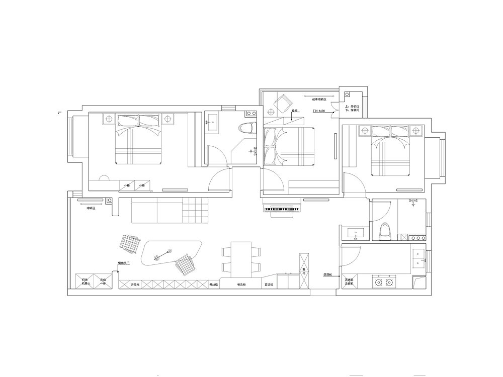 美聯(lián)城觀120平奶油風(fēng)格裝修效果圖