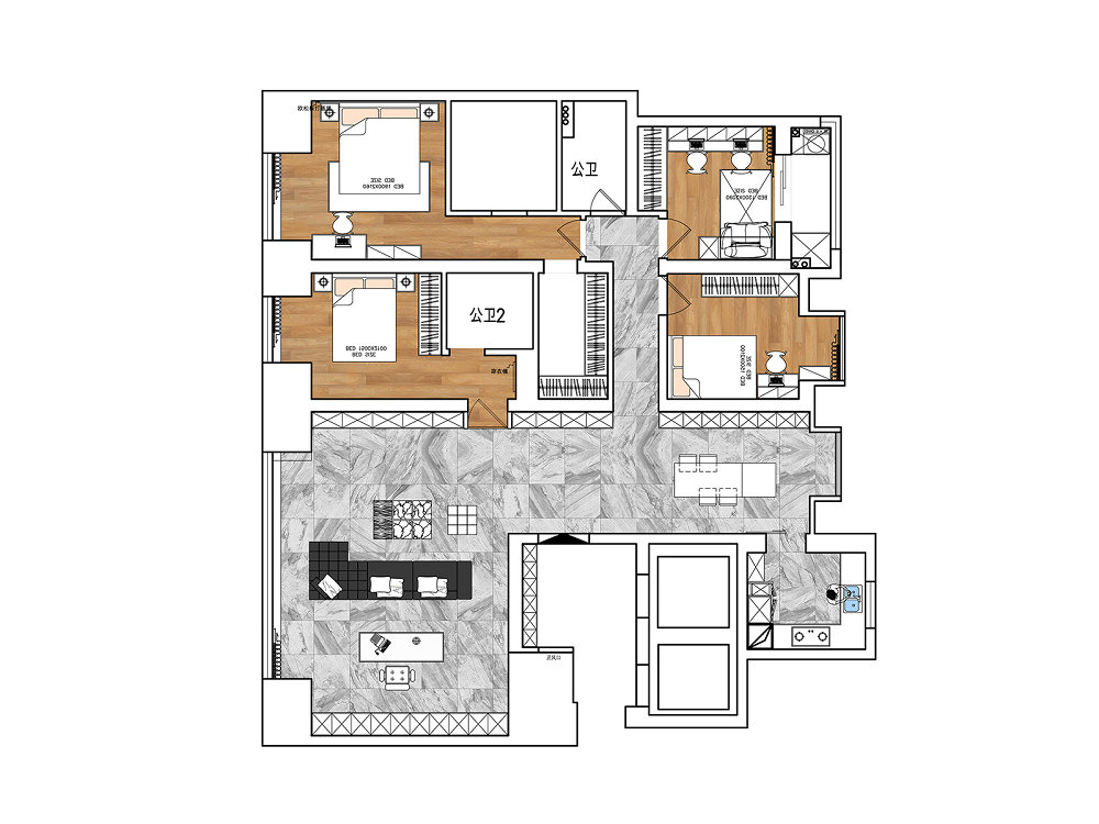 鳳起聽瀾220平意式極簡風(fēng)格裝修效果圖