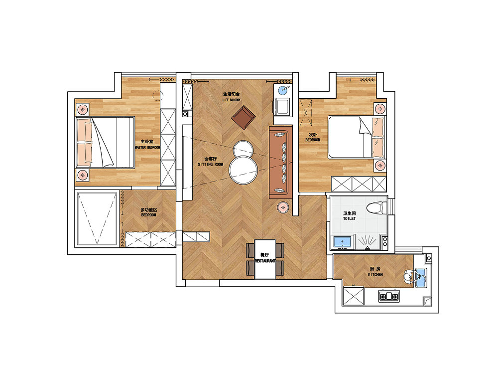 中建福地星城96平現(xiàn)代簡約風(fēng)格裝修效果圖