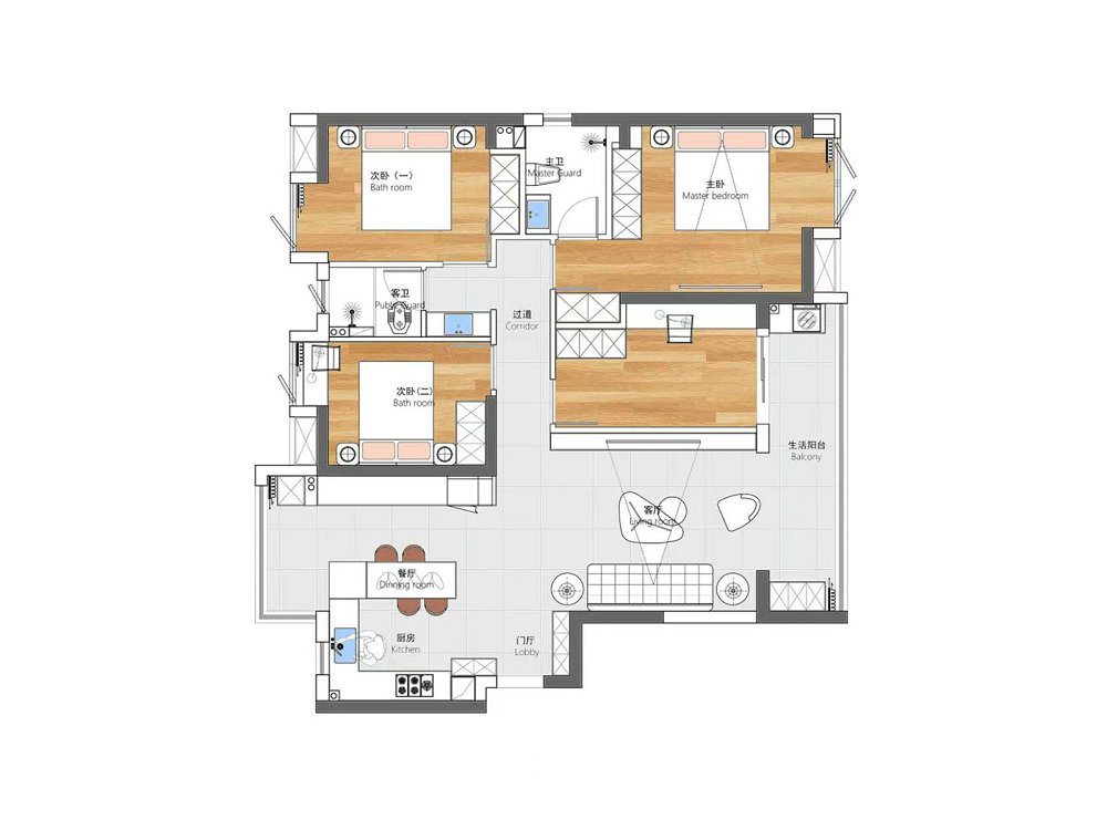 保利城140平現(xiàn)代簡約風(fēng)格裝修效果圖