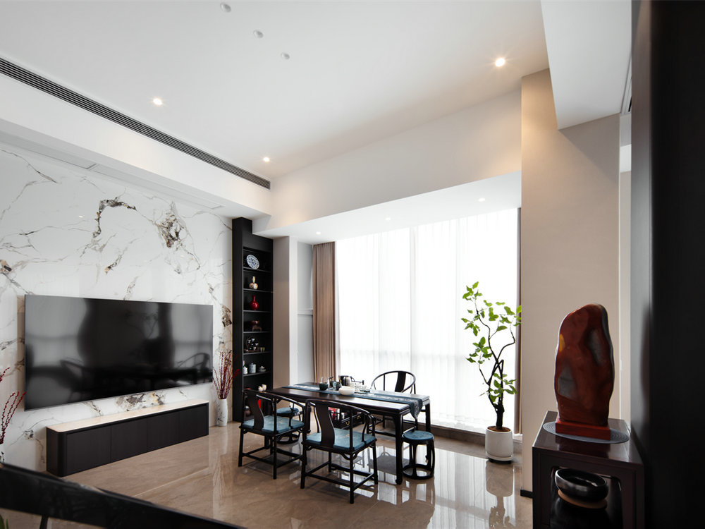 西北湖中心190平新中式風(fēng)格裝修效果圖