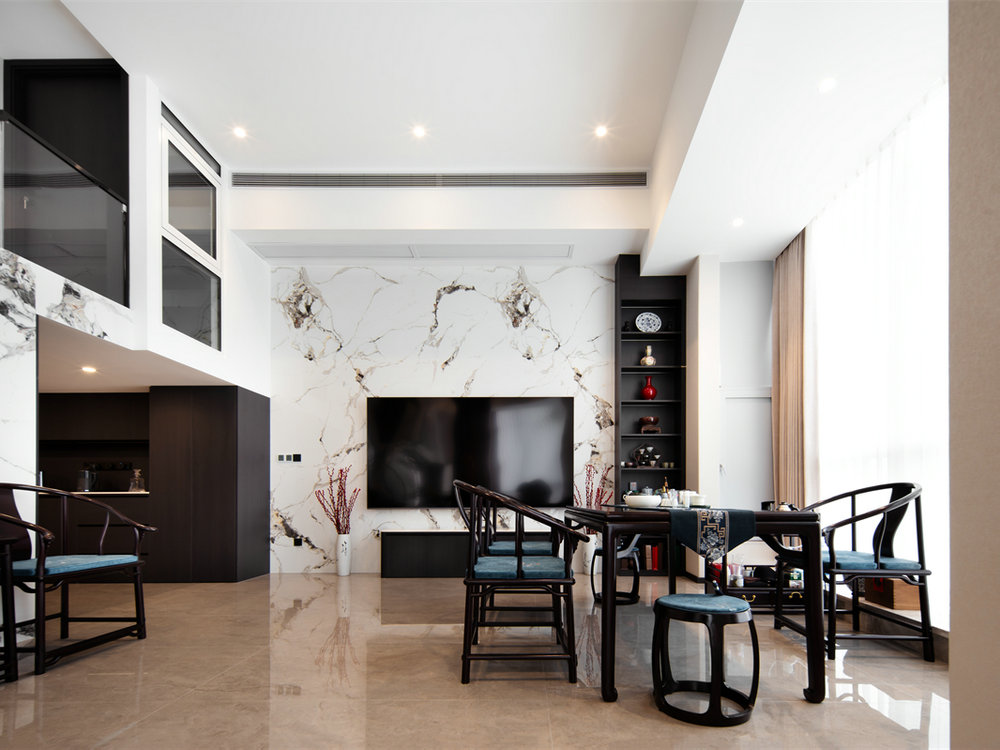 西北湖中心190平新中式風(fēng)格裝修效果圖