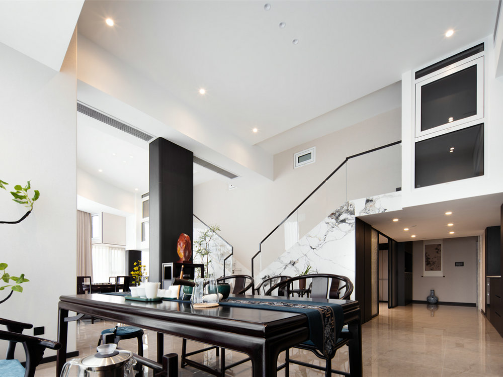 西北湖中心190平新中式風(fēng)格裝修效果圖