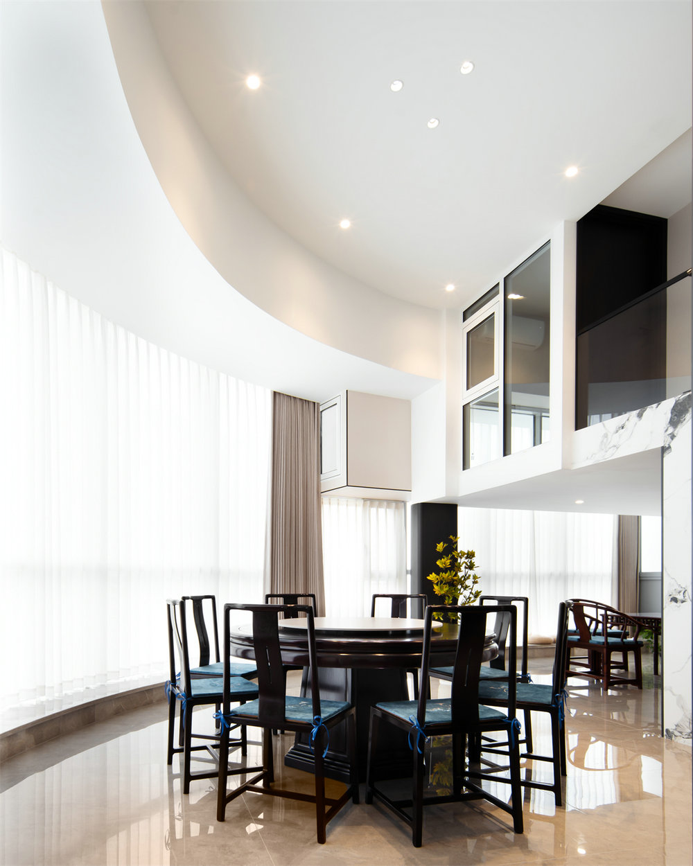 西北湖中心190平新中式風(fēng)格裝修效果圖