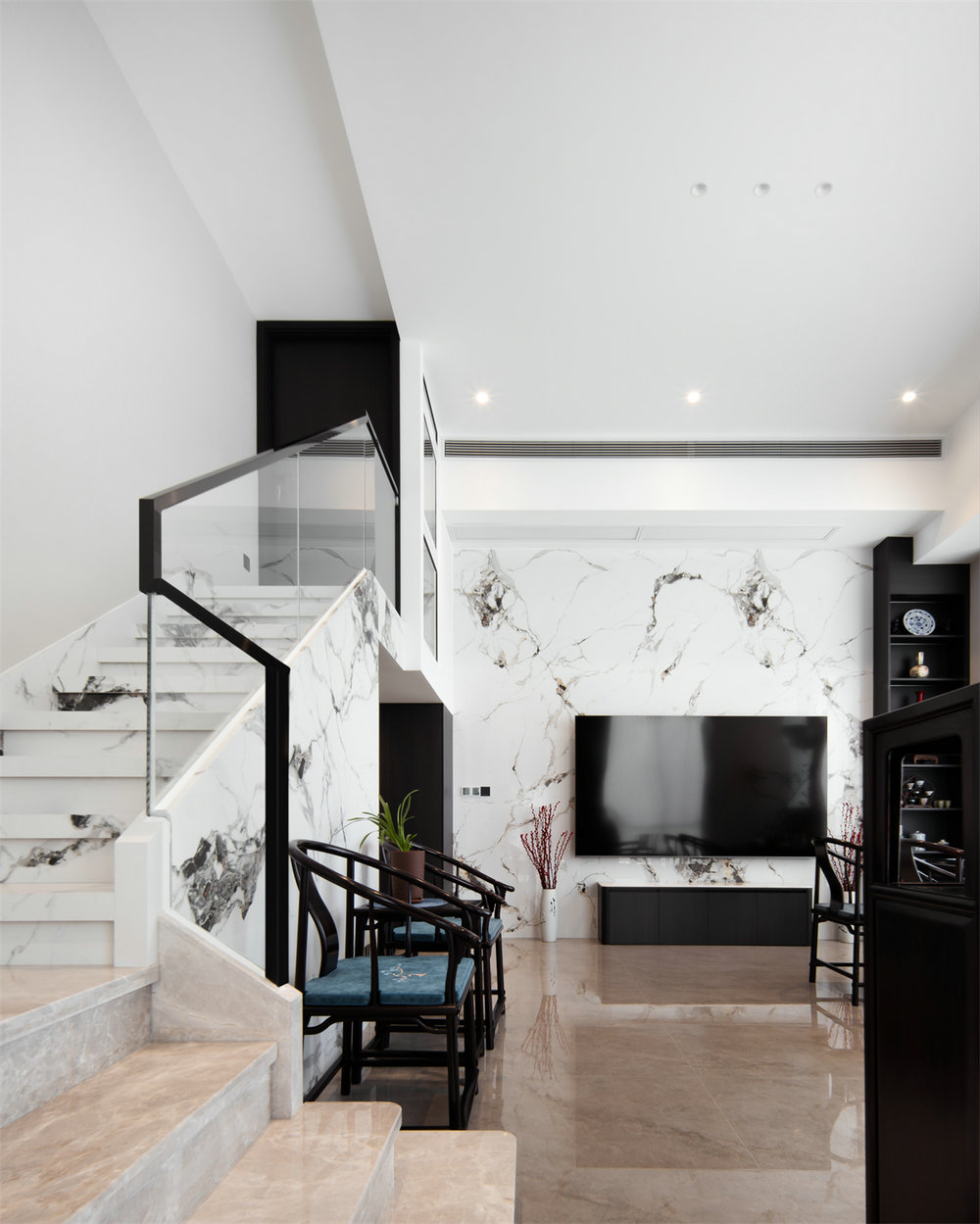 西北湖中心190平新中式風(fēng)格裝修效果圖