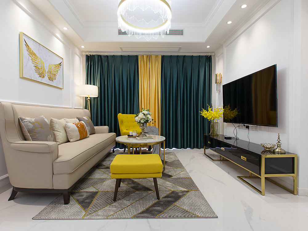 金沙泊岸90m^2輕奢風(fēng)格裝修效果實景圖