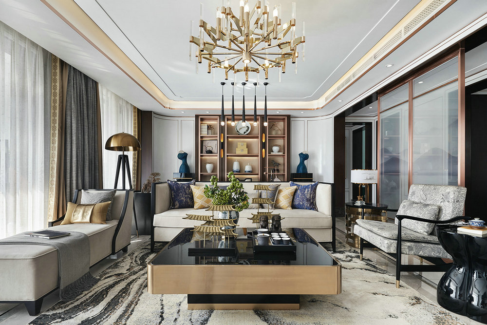 金都漢宮185平輕奢風格裝修效果圖